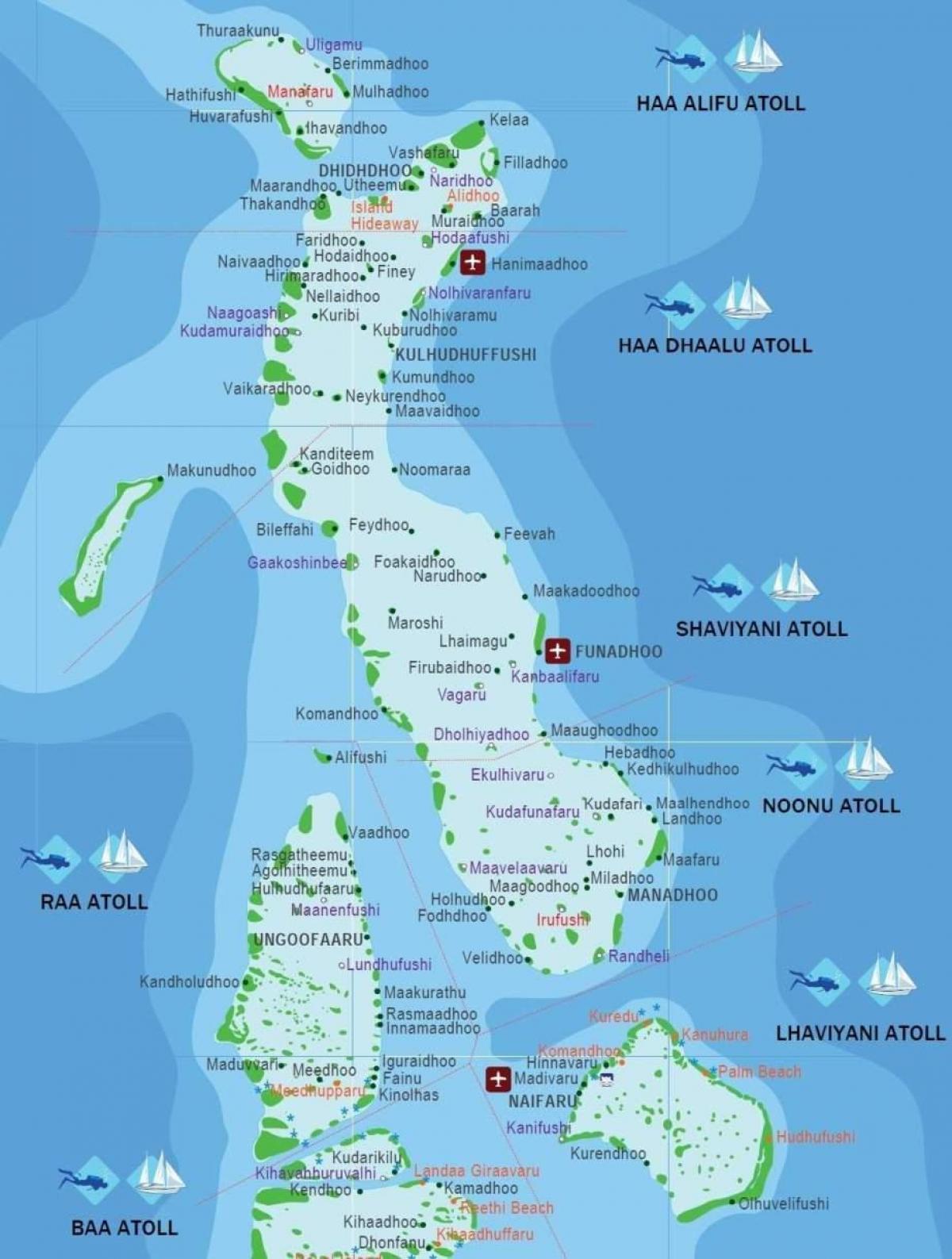 mapa de les maldives a la platja