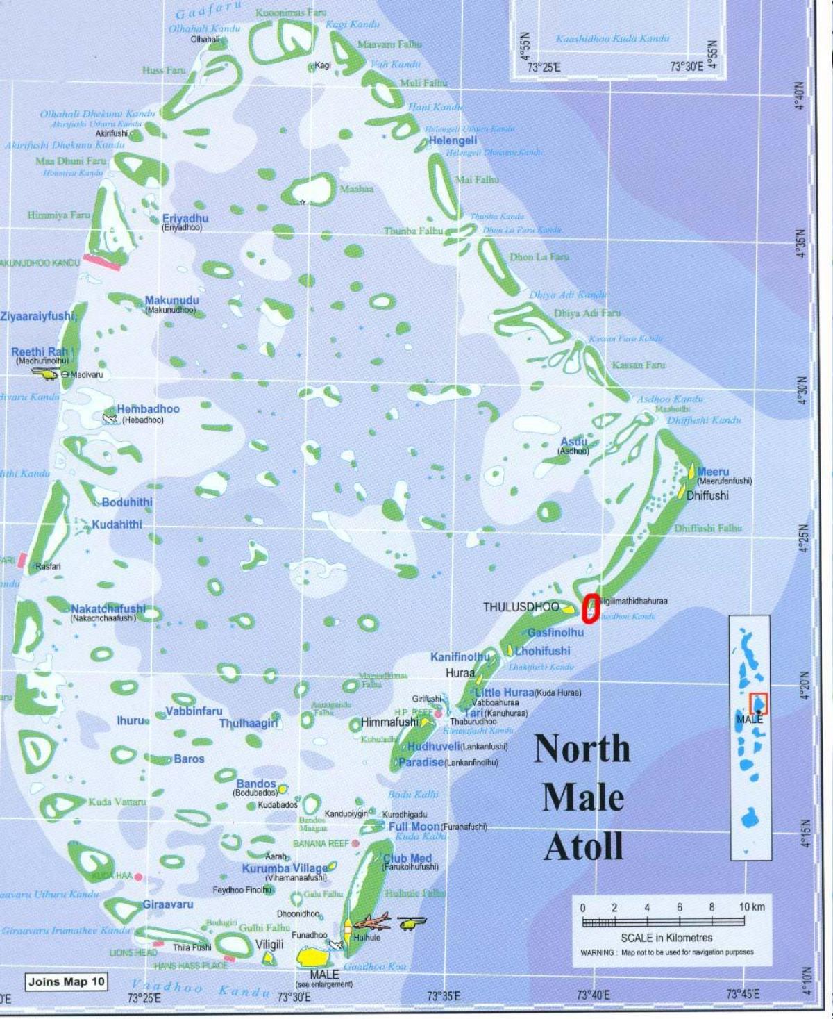 mapa del nord masculí atol maldives