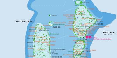 Maldives illa mapa de localització