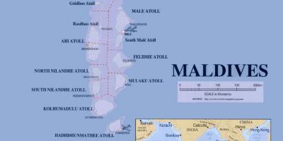Mapa de les maldives política