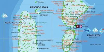 Mapa de les maldives turística