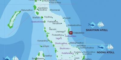 Mapa de les maldives a la platja