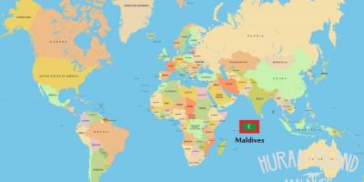 Mapa de les maldives en el mapa del món