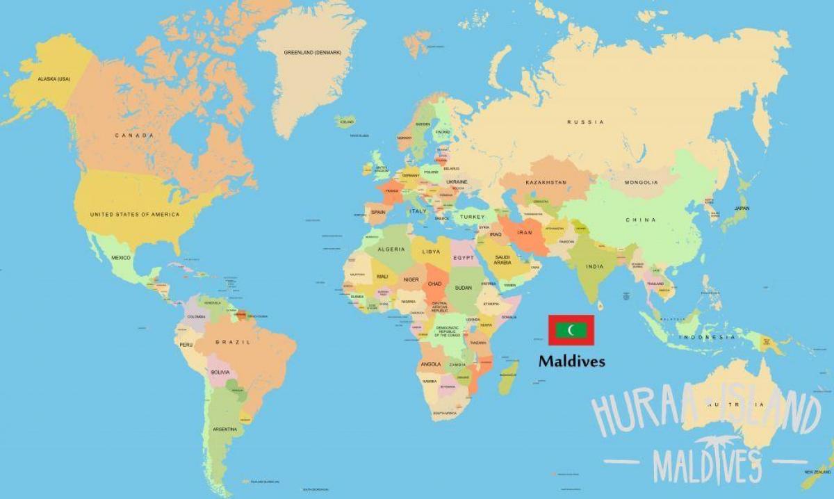 mostra maldives en el mapa del món