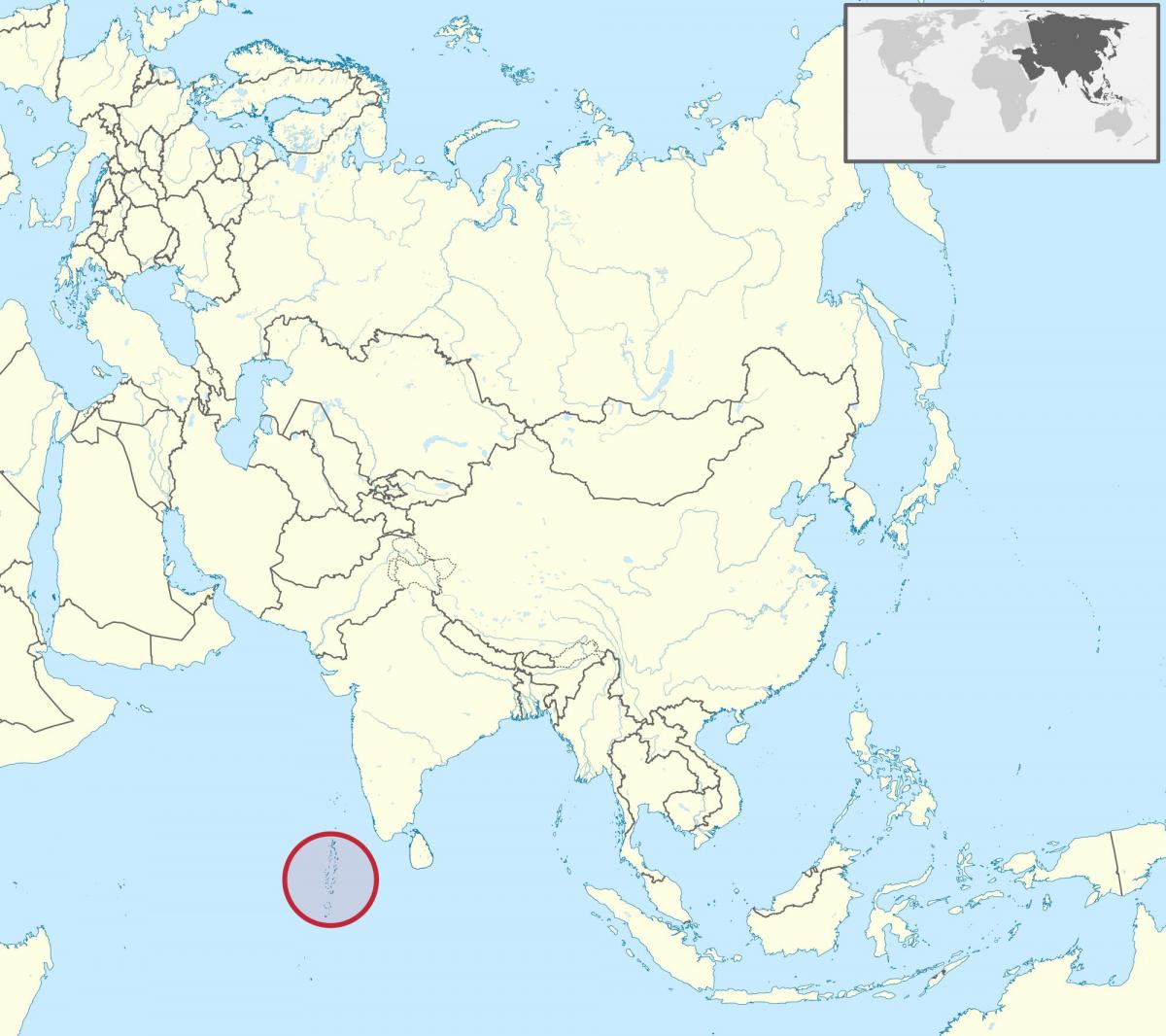 mapa de les maldives mapa àsia