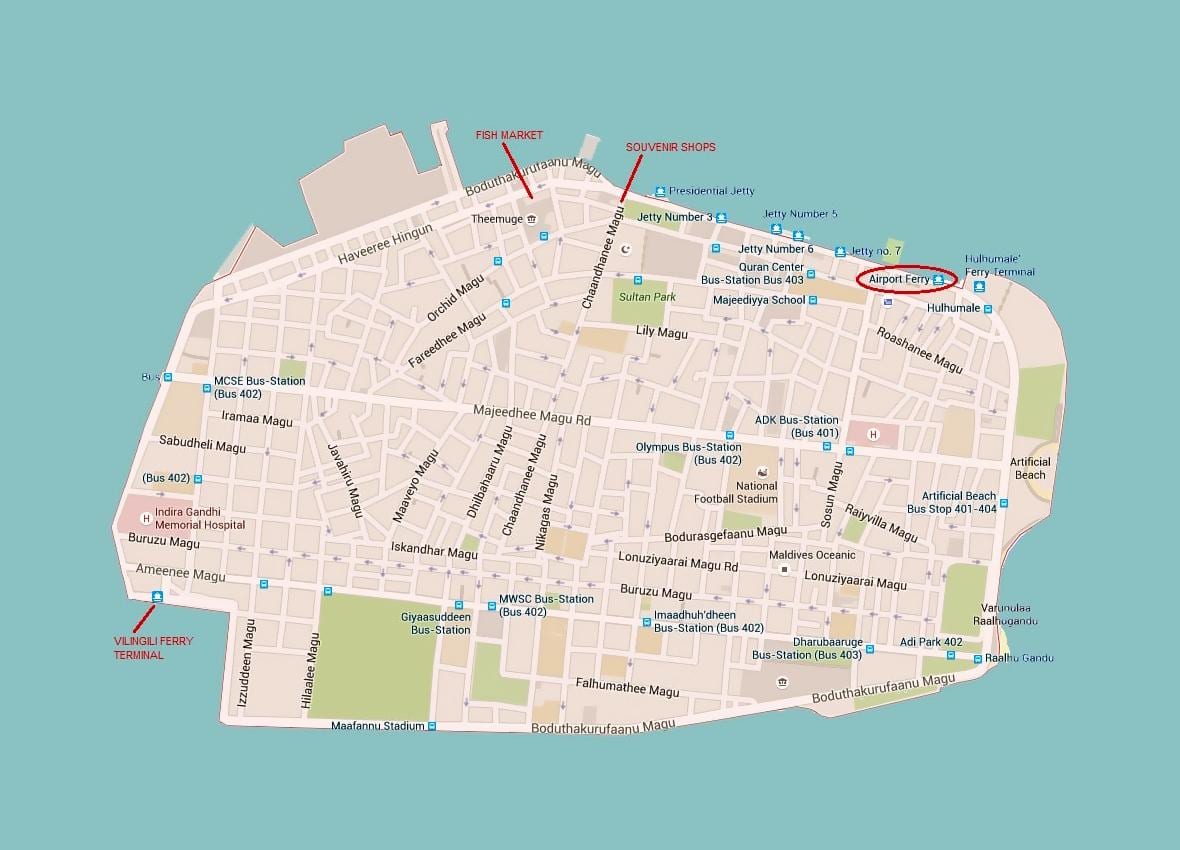 mapa de la ciutat maldives