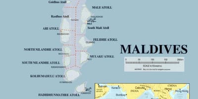 Mapa de les maldives física 