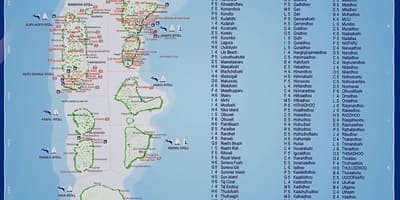Mapa de les illes maldives estacions