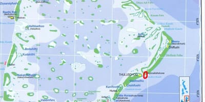 Mapa del nord masculí atol maldives